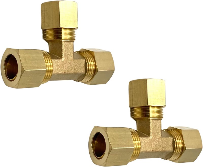 Bumugufu 2 Pcs 1/2'' Brass Elbows,1/2 Inch x 1/2 Inch x 1/2 Inch Brass Compression Tube Pipe Fitting Connector for Gas Line, Oil Pressure Gauges and Air Compressor - Image 3
